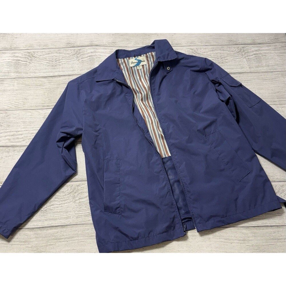 Vintage Stone Creek Men's Work Jacket, Size M — Blue Quilted Zip-Up Coat 205